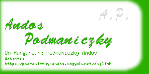 andos podmaniczky business card